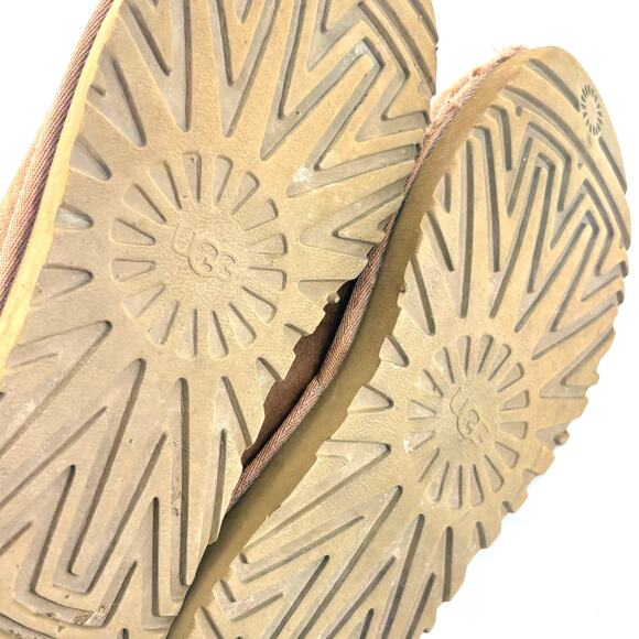 Ugg Classic Shortie Boots 7 Tan Chestnut Booties Shearling Fur Suede - Picture 6 of 7